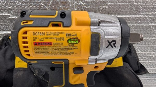 dewalt impact driver dcf880 20v cordless pret argent .5 inch .25 inch (10)